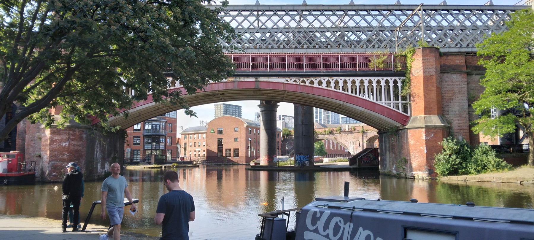 Castlefield area of Manchester looking north, across the Bridgewater Canal